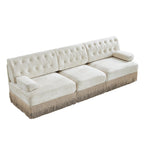 Pet-Friendly Velvet Sofa with Tassel Skirt Design.