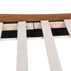 Aspen Vertical Tufted Headboard Platform Bed Set, King, Caramel Tan Brown Faux Leather.