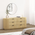 Olivia 71' Dresser in Natural Oak (6-Drawer)