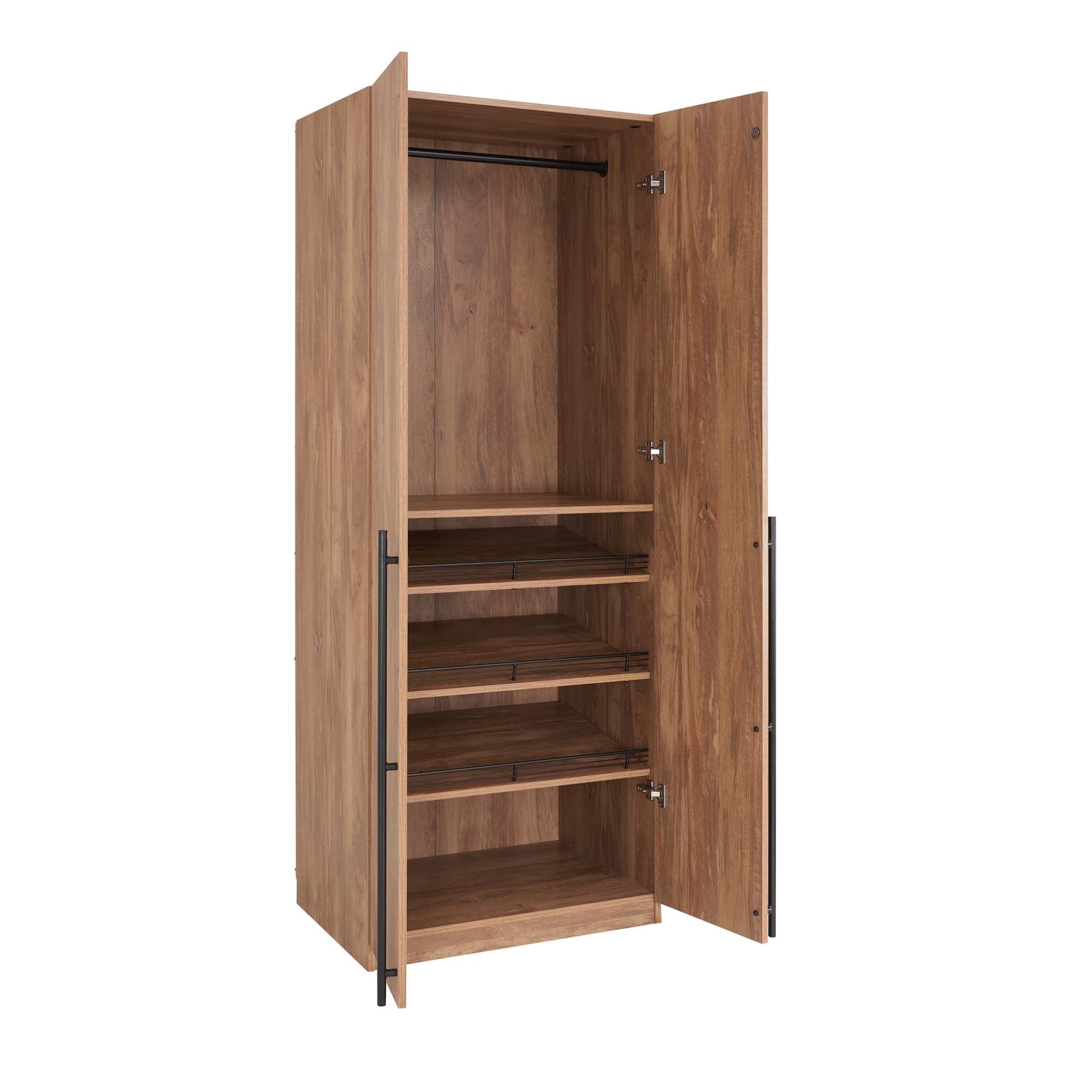 Lee 32' Wardrobe Closet in Golden Brown