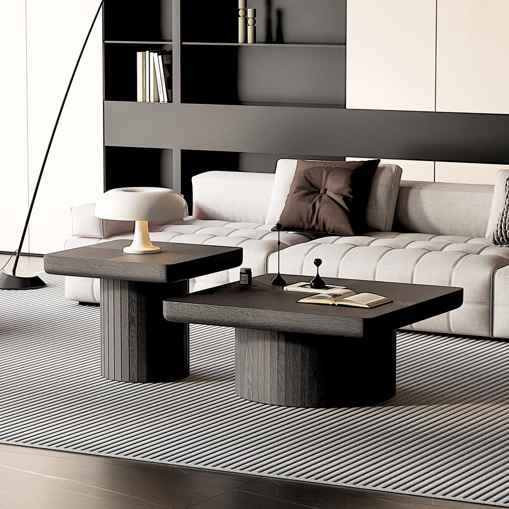 Modern Wood Nesting Coffee Table Set for Versatile Spaces.