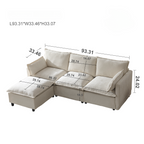 Modern Modular Sectional Sofa with Ottoman - 4-Seater.