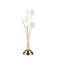 27.5" In 6-Light Acrylic Globe Aluminun Led Chrysanthe Yellow Gold Metal Table Lamp - Groovy Boardz