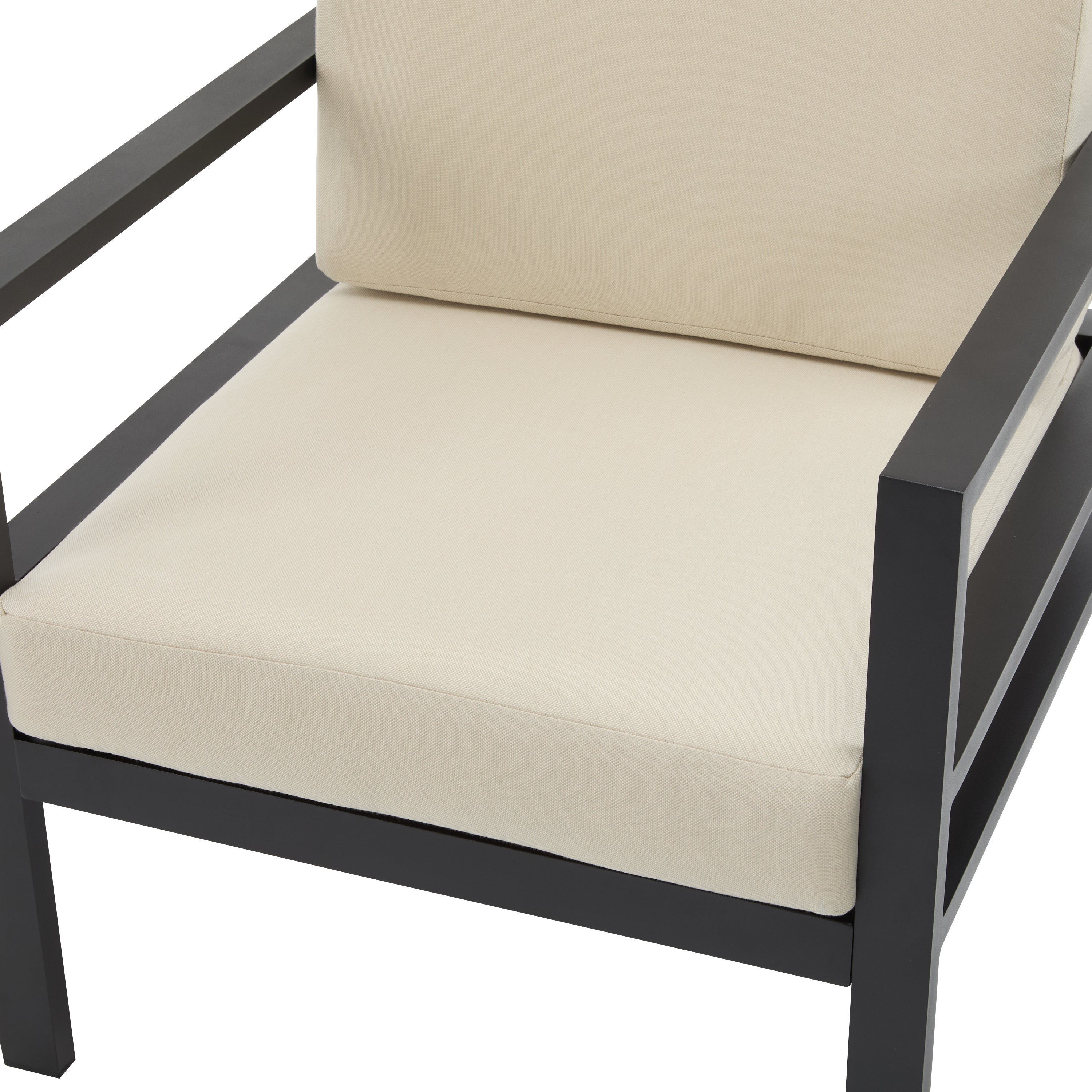 27.7'' Modern Outdoor Lounge Chair with Aluminum Frame, Weather-Resistant Cushions, Sleek Design, Perfect for Patio, Garden, or Balcony