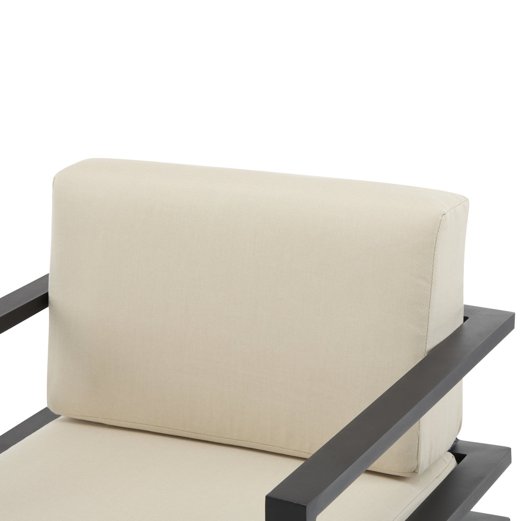 27.7'' Modern Outdoor Lounge Chair with Aluminum Frame, Weather-Resistant Cushions, Sleek Design, Perfect for Patio, Garden, or Balcony