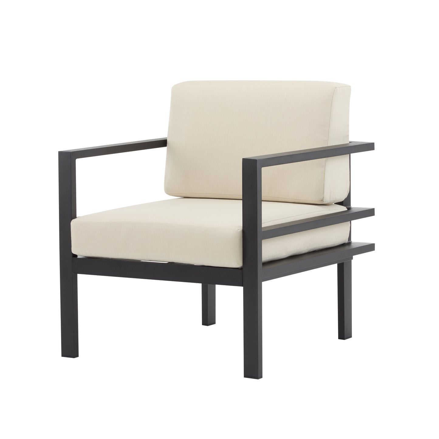 27.7'' Modern Outdoor Lounge Chair with Aluminum Frame, Weather-Resistant Cushions, Sleek Design, Perfect for Patio, Garden, or Balcony