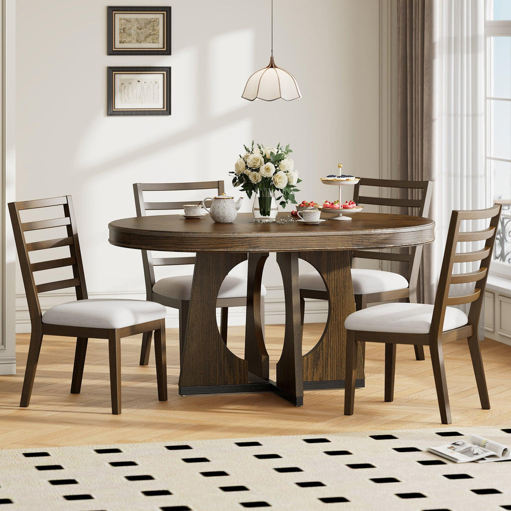 TREXM Extendable Dining Table Set for 4 with Chairs.