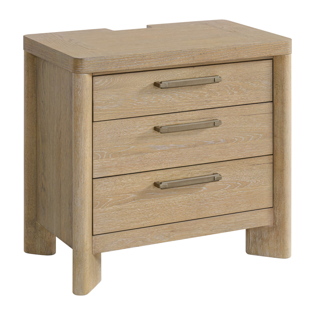 Tan 3-Drawer Nightstand