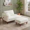 Upholstered Chaise Lounge and Stool - Modern Comfort.