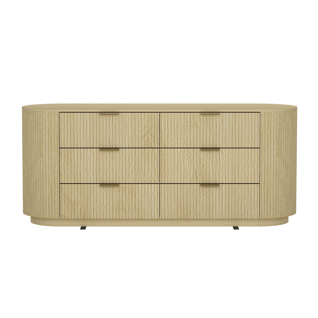 Olivia 71' Dresser in Natural Oak (6-Drawer)