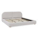 King Size Upholstered Bed Frame with Curved Headboard.
