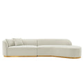 Daria 132' Chenille Sectional in Ivory