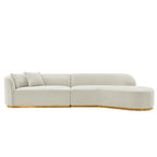 Daria 132' Chenille Sectional in Ivory
