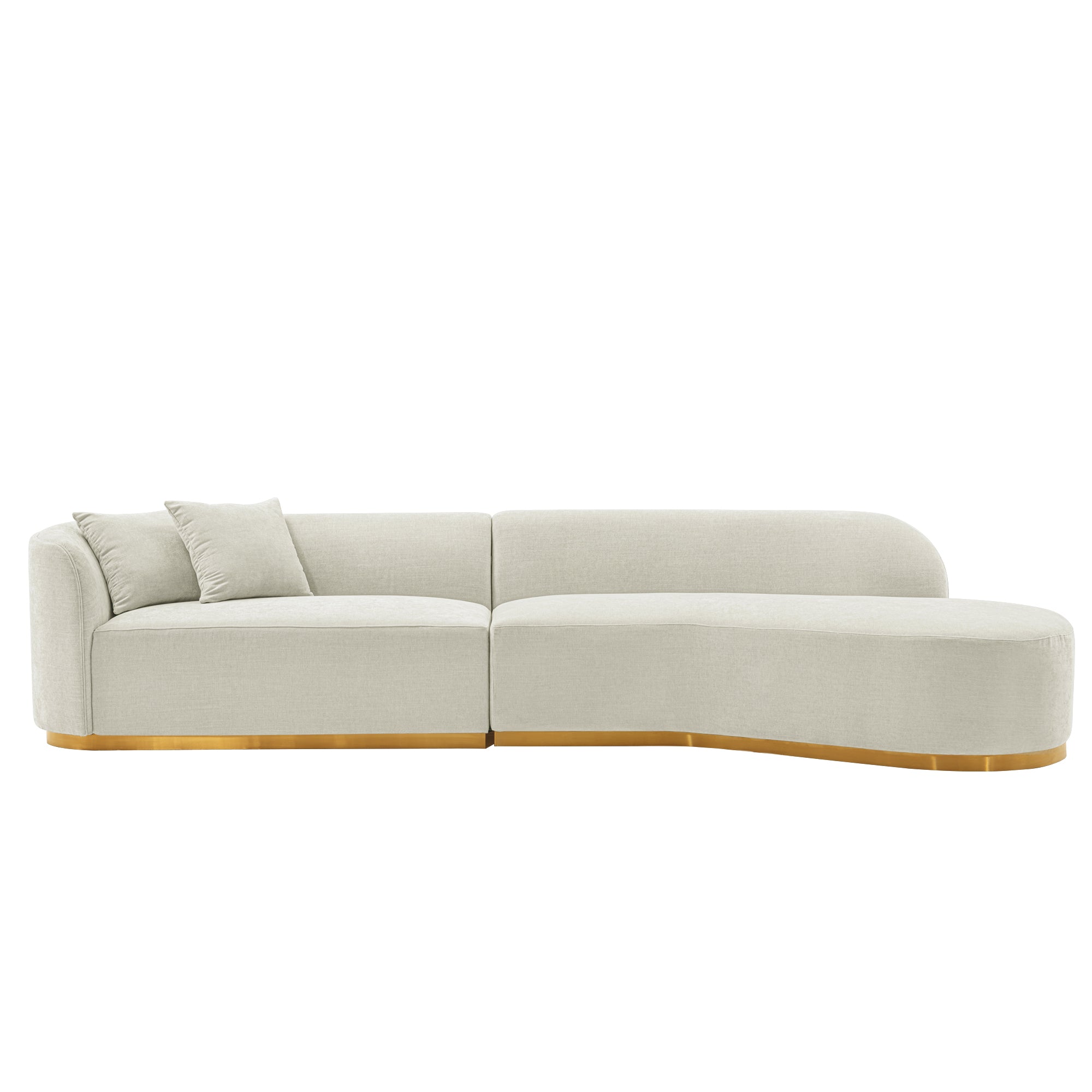 Daria 132' Chenille Sectional in Ivory