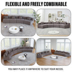 Modular Chenille Sofa Sectional with 2 Pillows.