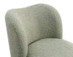 Green Boucle Fabric Accent Chair with Ball Feet.