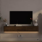 Floating TV Stand with LED Lights for Living Room.