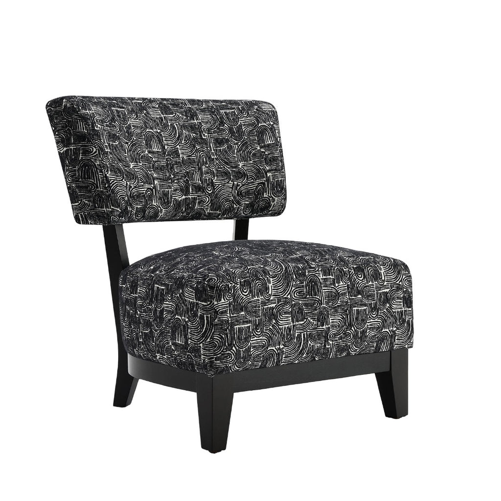 Black Finish 1pc Accent Chair Armless Design And Angled design Tapered Legs Primary Living Room Accent Chair