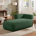 Upholstered Chaise Lounge - Green Foam & Spring Design.