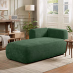 Upholstered Chaise Lounge - Green Foam & Spring Design.