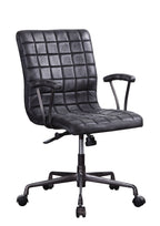 Barack Black Leather Chair - Office Seating angled view highlighting executive design, adjustable lift, and smooth-rolling casters.