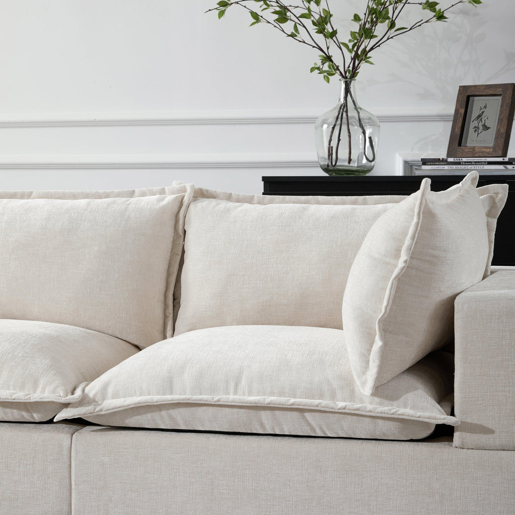 117.5'' Modular Sectional Sofa with Movable Storage Ottoman.
