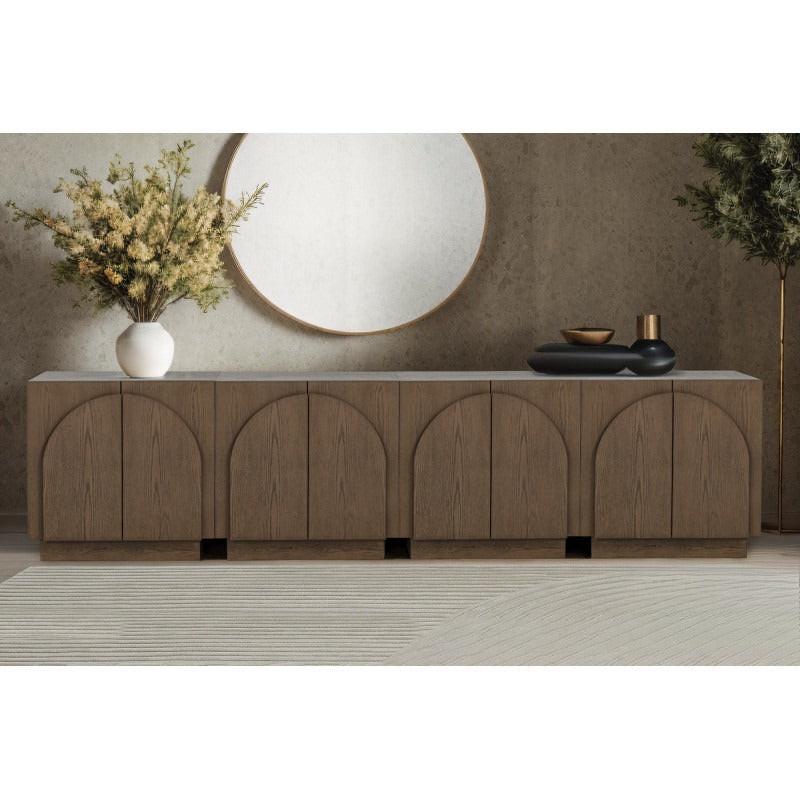 Mid-Century Modern Sideboard Cabinet for Living Room Storage.