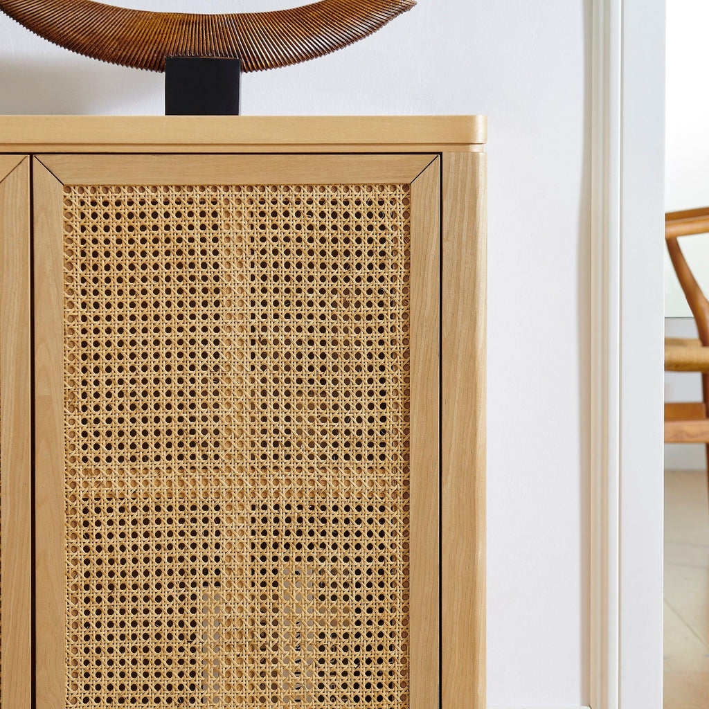 39.4' Rattan Sideboard Buffet Cabinet for Modern Storage.