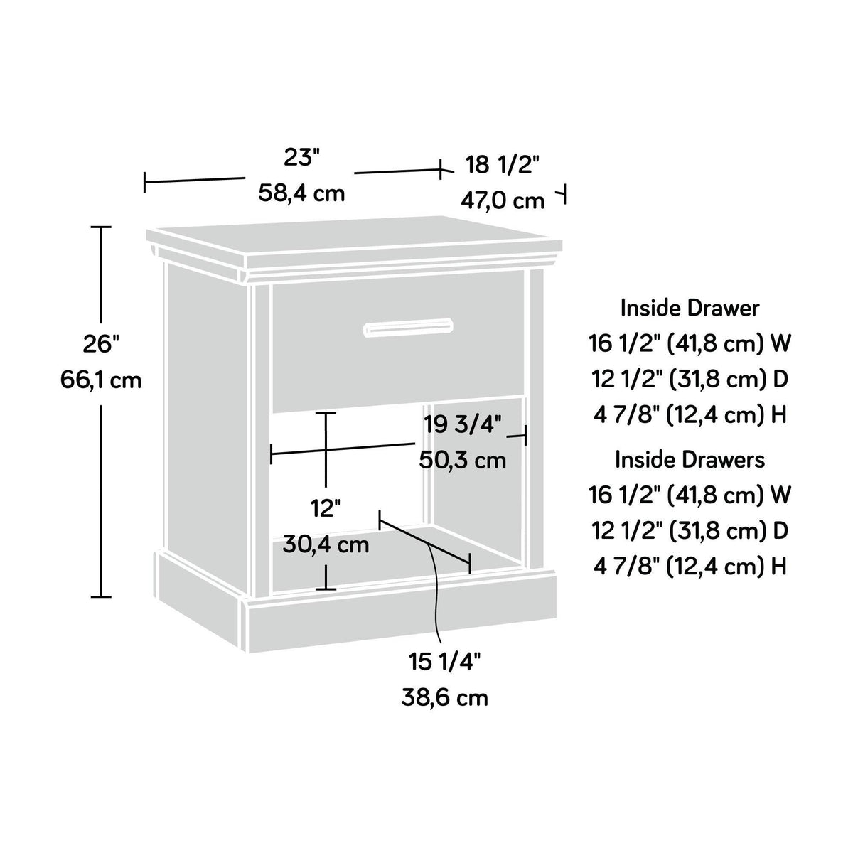 Night Stand, Brown finish.