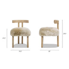 Genuine Sheepskin Dining Chair with Split Back Design.