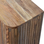 Solid Wood Fluted Curve Cabinet for Modern Interiors.
