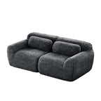 Dark Grey 2-Seater Modular Sofa with plush anti-slip fabric and rounded armrests, ideal for modern living rooms.