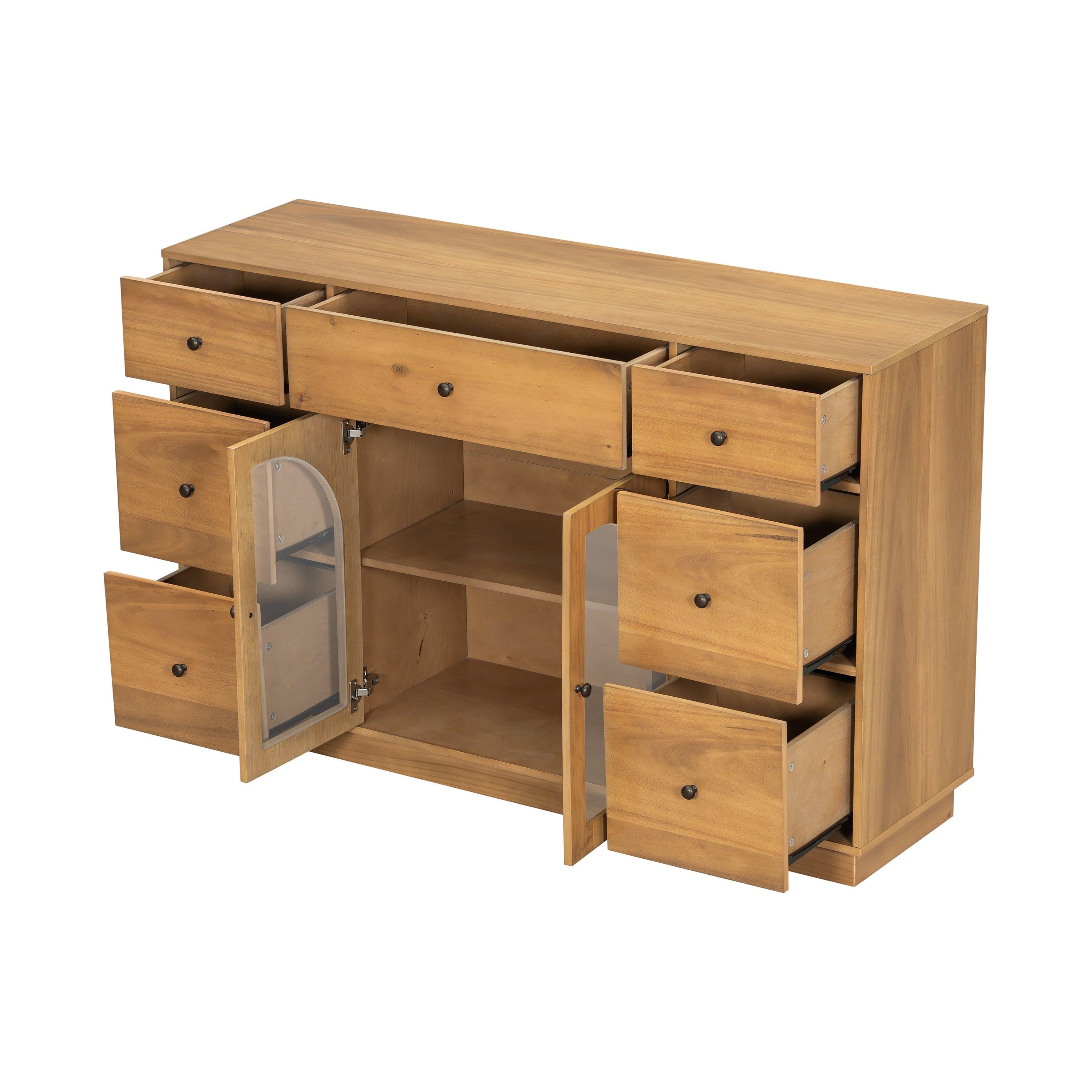 Natural Wood Storage Cabinet for Living Room and Dining.