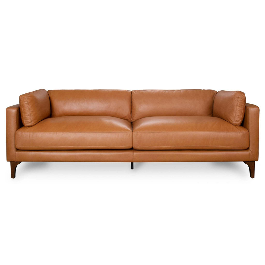Bellrose Mid-Century Modern Leather Sofa.