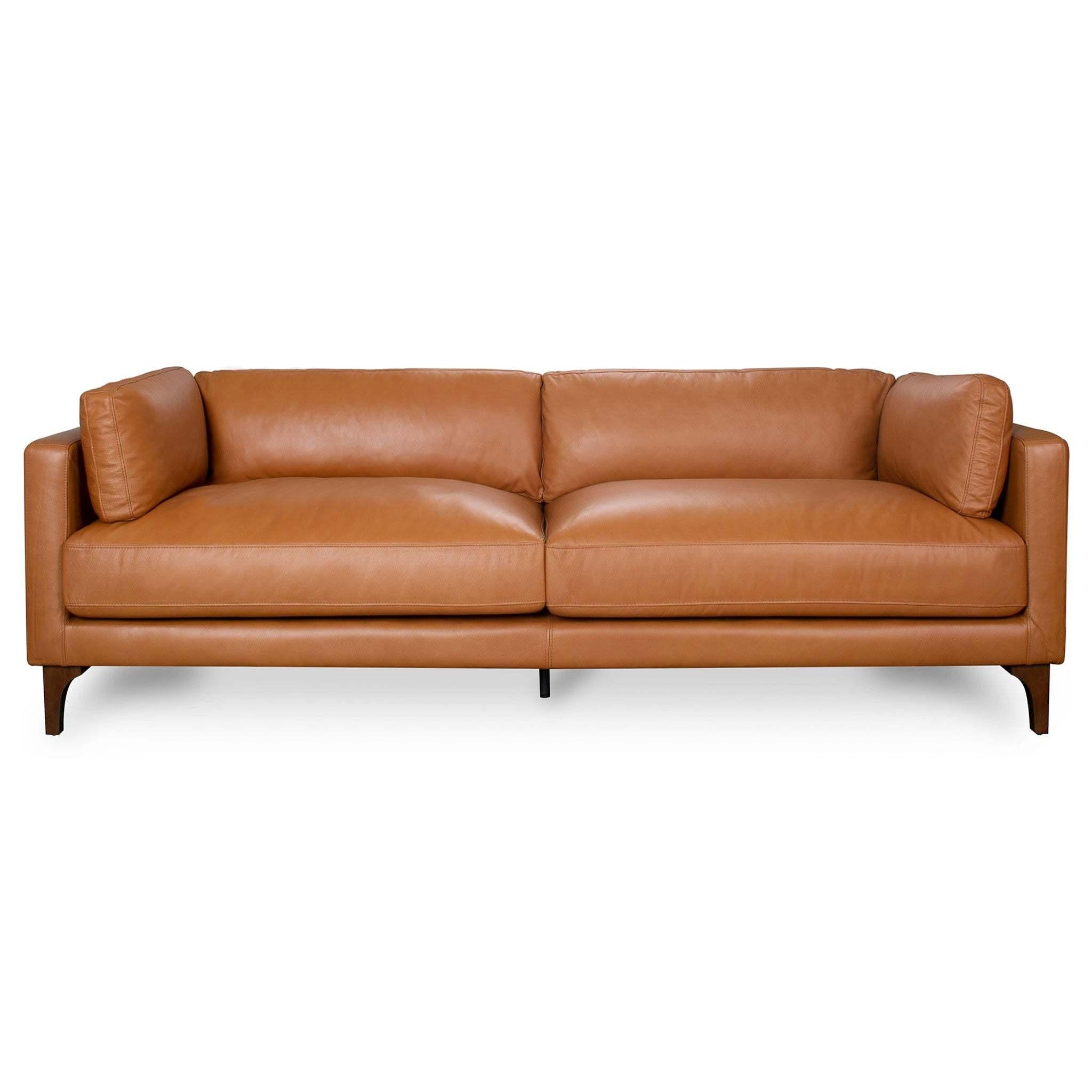 Bellrose Mid-Century Modern Leather Sofa.