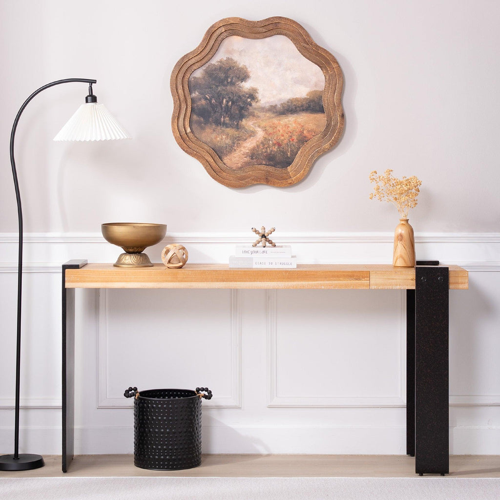 Rustic Industrial Console Table for Entryway & Living Rooms.