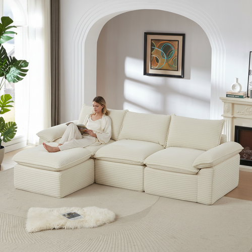 Corduroy Cloud Sofa Flexible Modern Design.