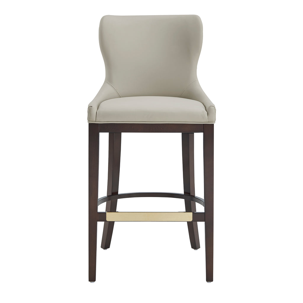 Blair Stone Leatherette Barstool with Beech Wood Legs