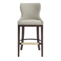 Blair Stone Leatherette Barstool with Beech Wood Legs