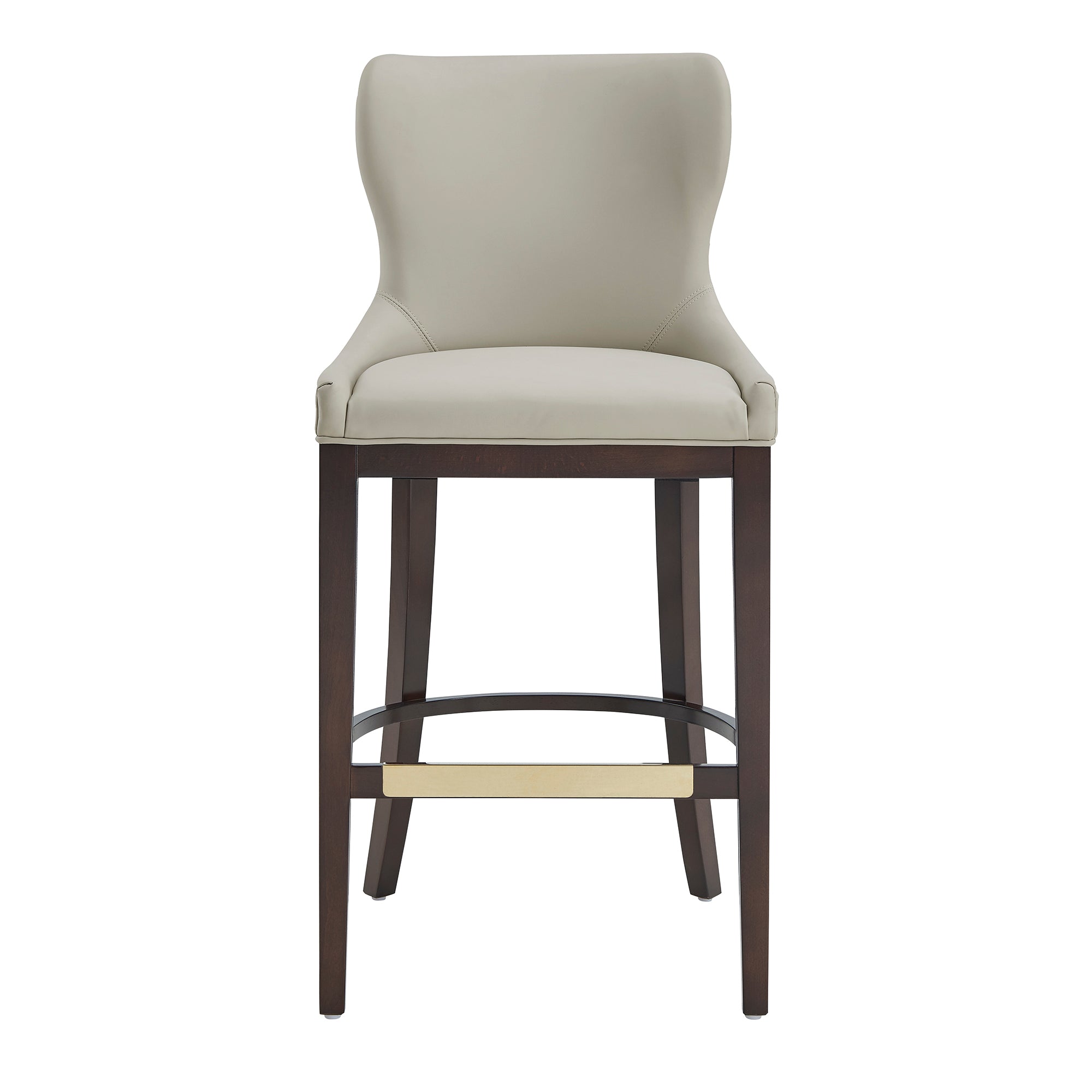 Blair Stone Leatherette Barstool with Beech Wood Legs