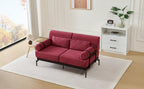 Modern Loveseat Sofa 59' Sofa Couch 2-Seater with USB Ports, Unique Cylindrical Armrests, Red Chenille