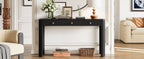 TREXM Rustic Console Table with Storage and Curved Corners.