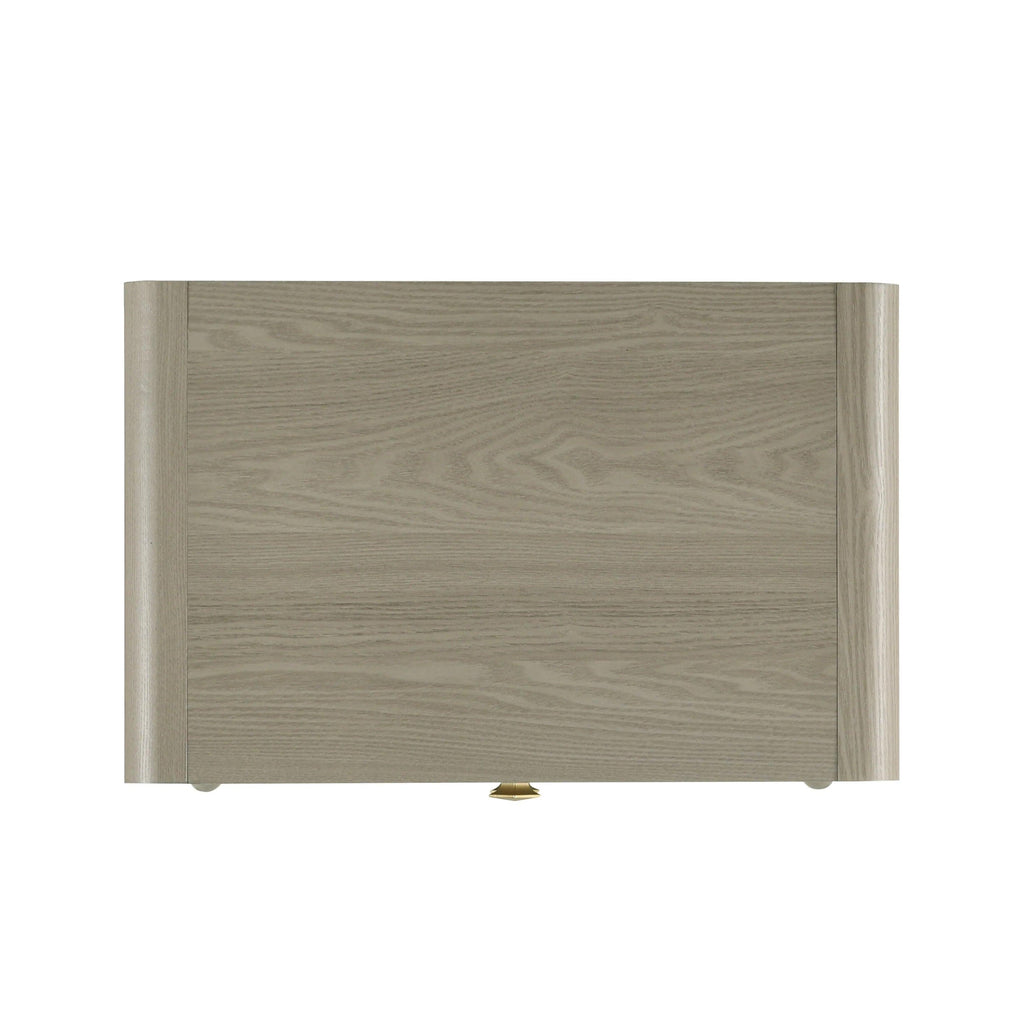 Gray Contemporary Nightstand with 2 Drawers.