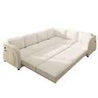 115.2' L-Shaped Sofa Bed with USB Port and Side Pocket.