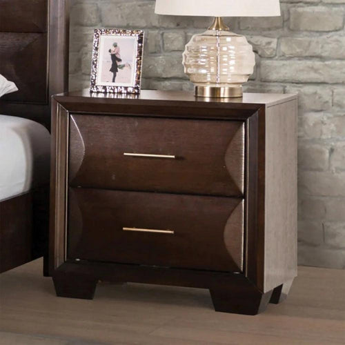 Espresso Finish Nightstand with Dovetail Drawers.