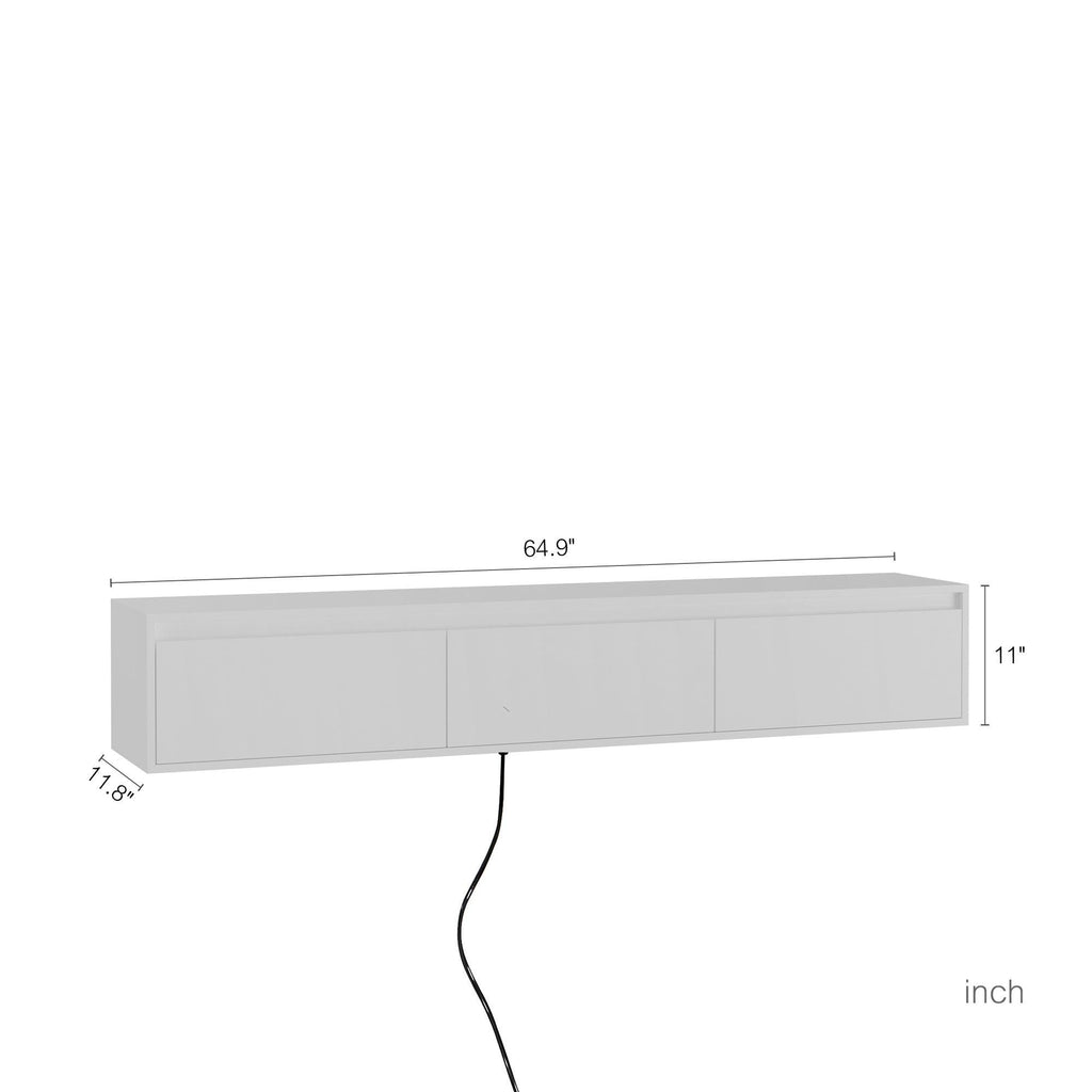 Floating TV Stand with LED Lights for Stylish Living Rooms.