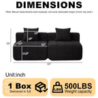 Modular Chenille Sectional Sofa with 2 Pillows.