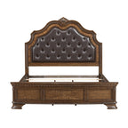Elegant Queen Bed with Upholstered Headboard.