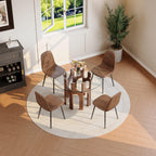 Mid-Century Modern Glass Dining Table for Small Spaces.