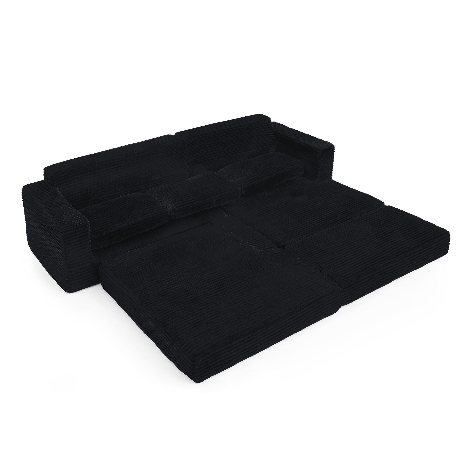 Modern Modular Sectional Sofa in Black.